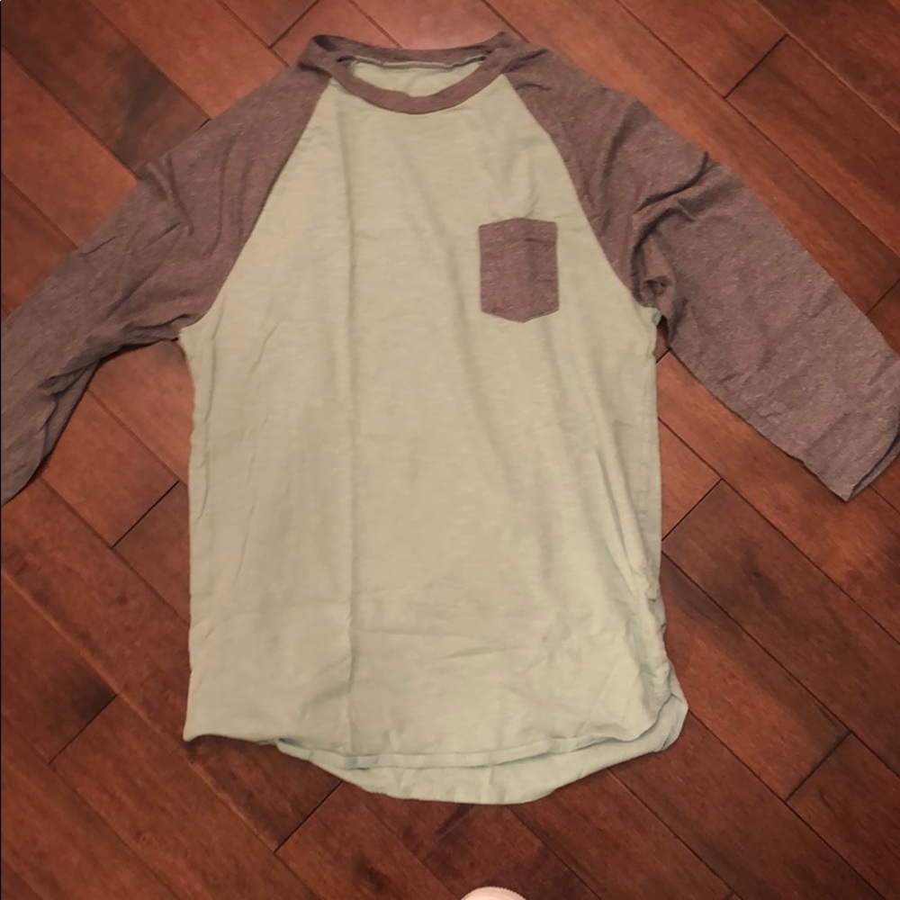 Missing Men's S Baseball Shirt | Grey and Green